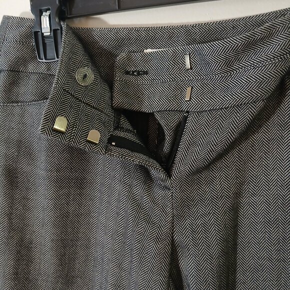 Ann Taylor Loft Petite size 0P black/gray herringbone pattern trousers - Picture 4 of 7